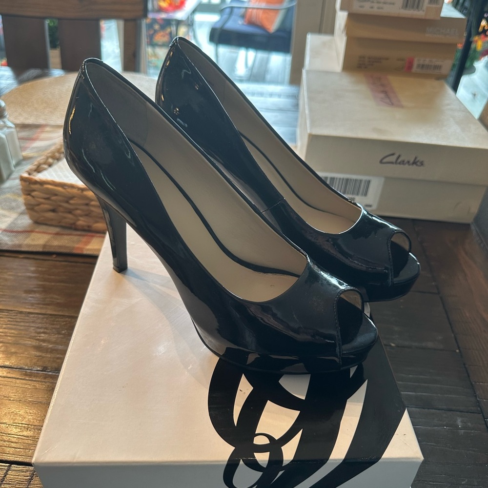 Nine West Black Patent Heels